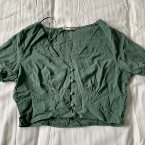 LA hearts teal crop top